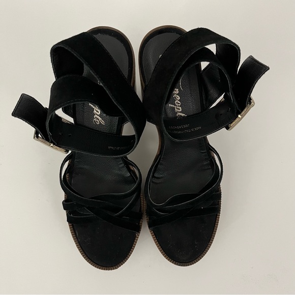 Free People Laney Suede Platform Block Heel Sandals - Picture 10 of 11